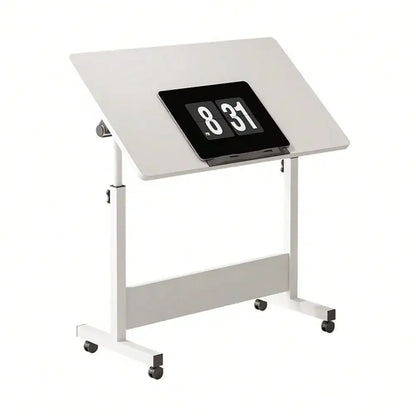 Foldable Standing Desk with Wheels – Compact Fixed-Height Table for Home Office & Small Spaces