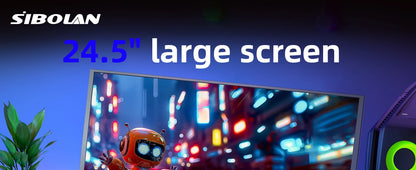 SIBOLAN 24.5 inch Portable Monitor 165Hz 2.5K 100sRGB UHD Large Gaming Screen HDMI USB C VESA Port for Laptop Mini PC Desktop