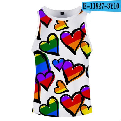 Pride LGBT fashion tank tops boy Gay Love Lesbian Rainbow Flag summer vest bodybuilding Sleeveless shirt fitness tank top men