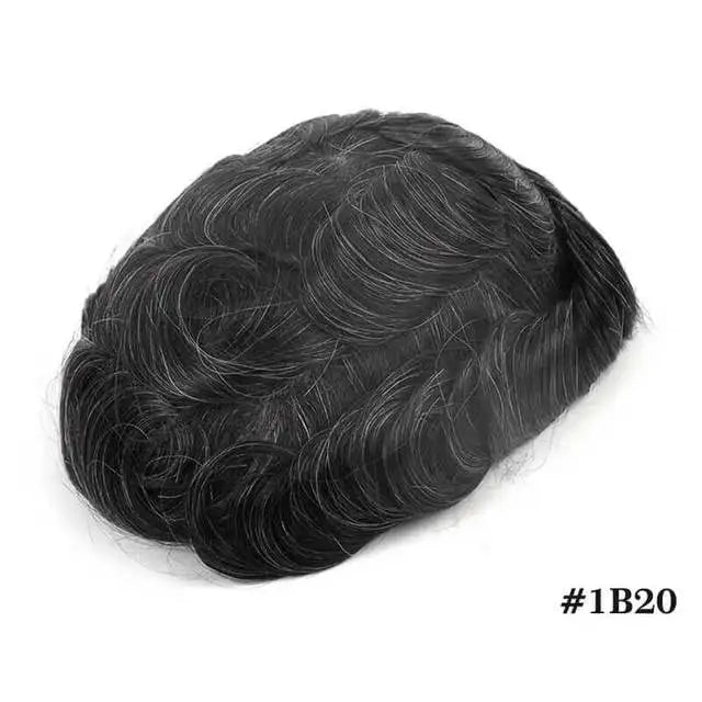 Front Swiss Lace Men's Capillary Prothesis Lace PU Man Toupee Human Hair Wigs Natural Hairline Indian Human Hair Wigs Natural