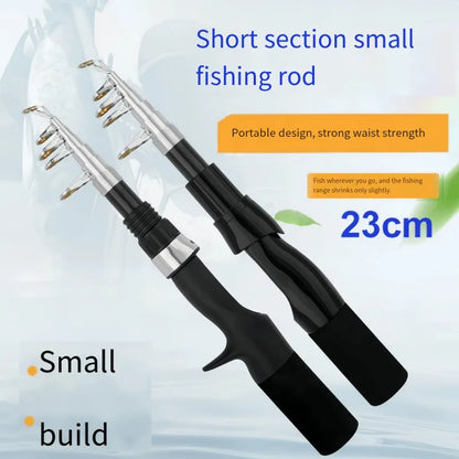 1.15m Portable Mini Telescopic Short Spinning Fishing Pole Pocket Travel Fishing Rod For Saltwater Freshwater Fishing Accessorie
