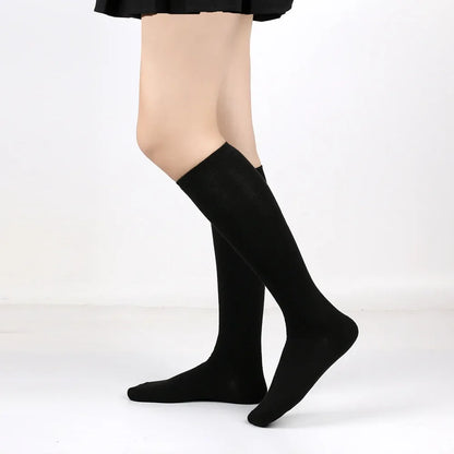 Middle Tube Sock Women Striped Knee High Ladies Japanese Harajuku College Style Cotton Summer Calf Sock Black White Female Gift