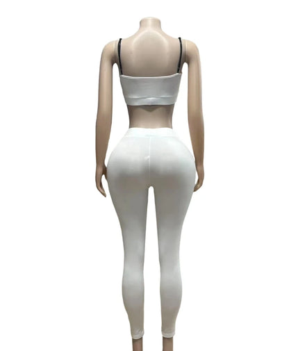 Black Tank Top Set Women Two Piece Pants Moon Print Ins High Street Summer Sexy Slim Fit Versatile Outerwear
