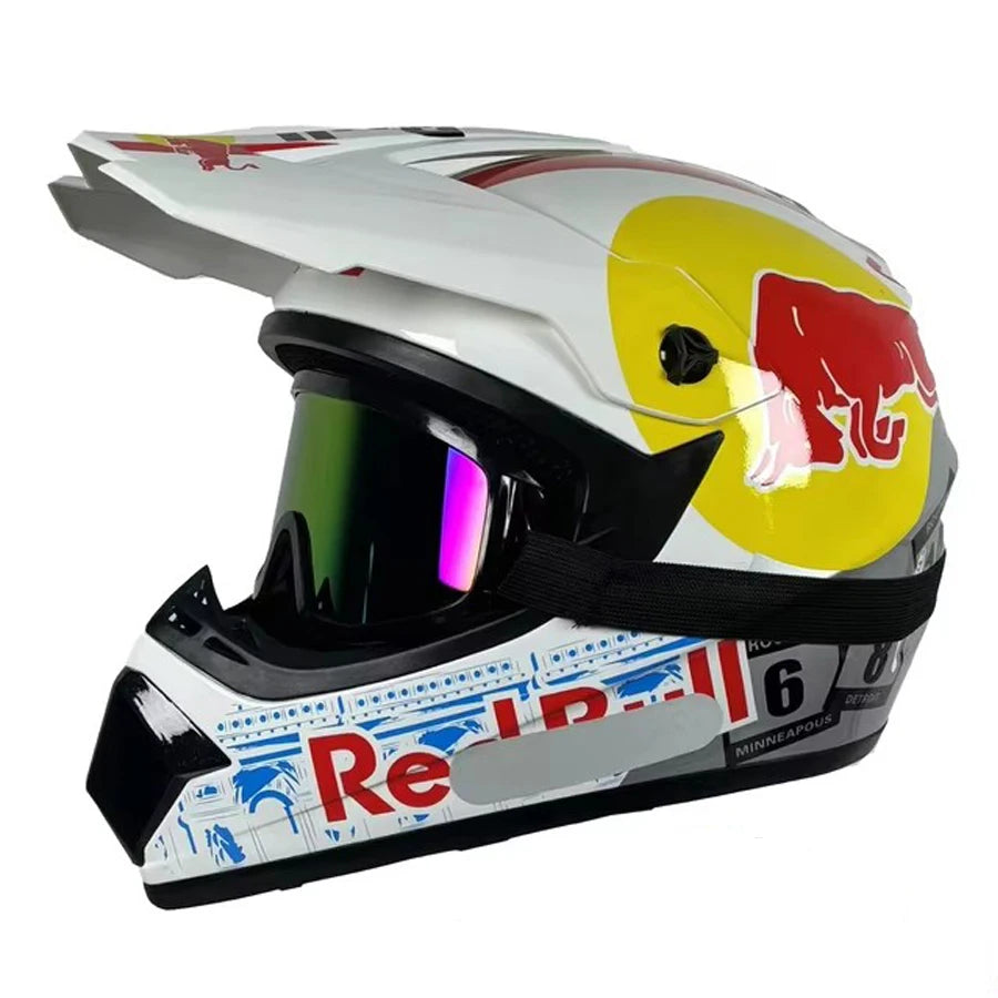 Motocross and Off-Road Helmet Set - Extreme Youth Challenge Full Helmet, Goggles, Gloves, and Protective Gear