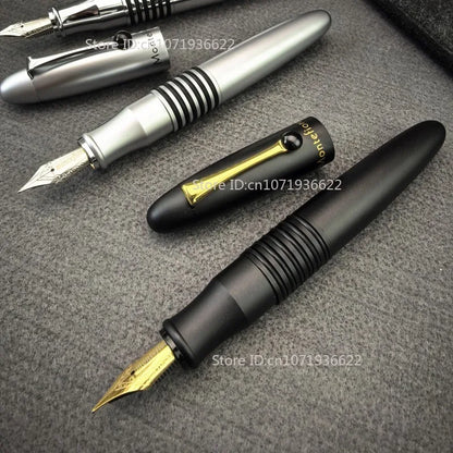 Benovel F857 Small Steel Cannon Pen Brass Chrome Plated All Metal Adult Student Calligraphy Practice Office Advanced Ink Pen