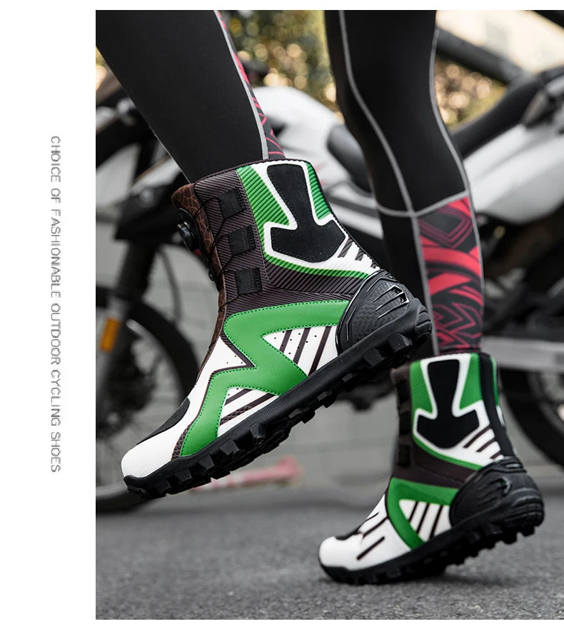 Motorcycle protective riding boots men four season fashion high top anti slip wear-resistant comfortable off-road cycling boots