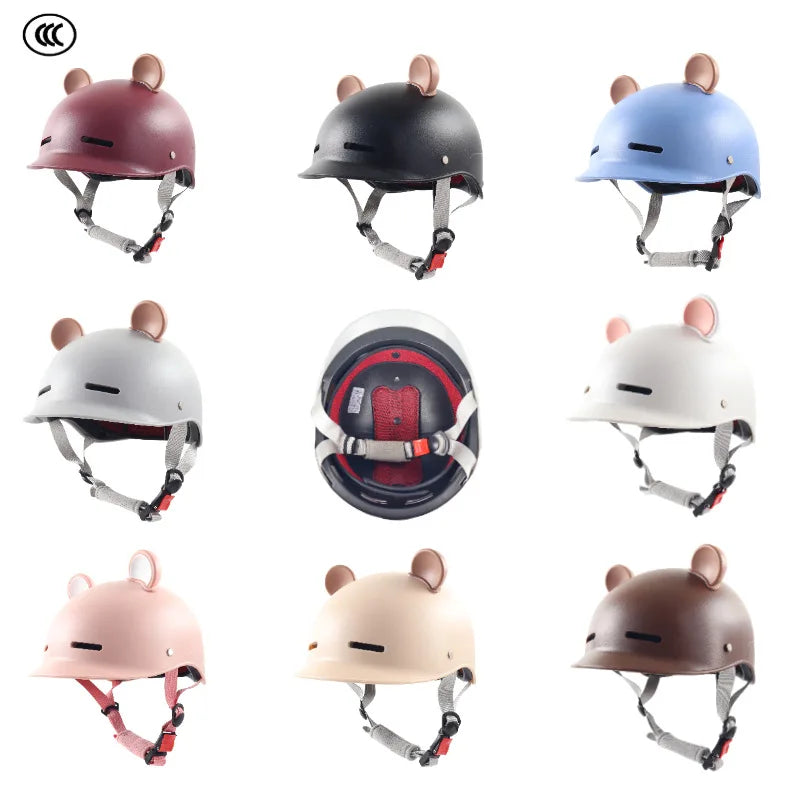 Cartoon Motorcycle Helmet Cute Half Helmet Unisex Sports Cycling Safety Helmet Summer Sun Protection Casco Moto Capacete