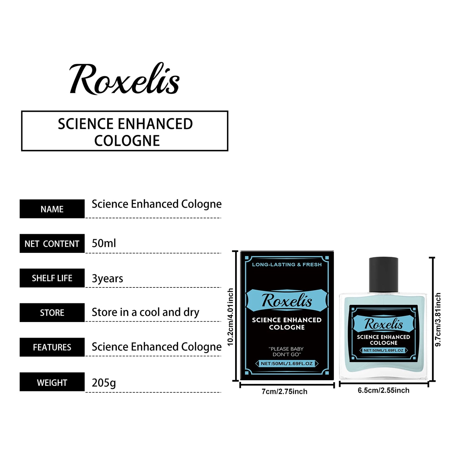Roxelis 50ml Pheromone Cologne Perfume Mist Men Long Lasting Gentleman Charming Scent Refreshing Couple Dating Glamour Perfume