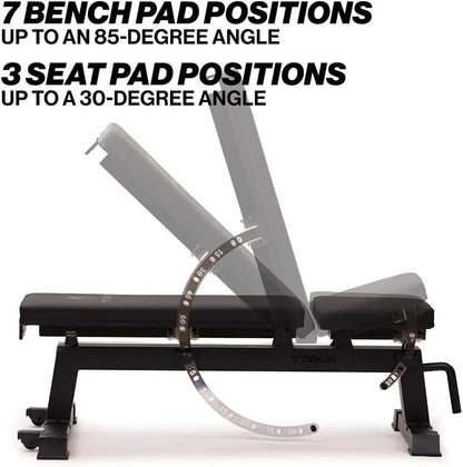 Performance Series Adjustable Bench Supports 650 LB Incline Versatile Utility Bench for Home Gym Weightlifting Strength Training