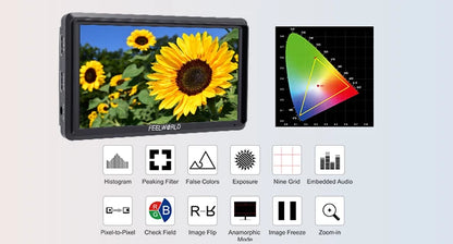 FEELWORLD S55 V3 6 inch Camera DSLR Field Monitor Video Assist IPS 1920x1152 4K HDMI DC Out With 3D LUT