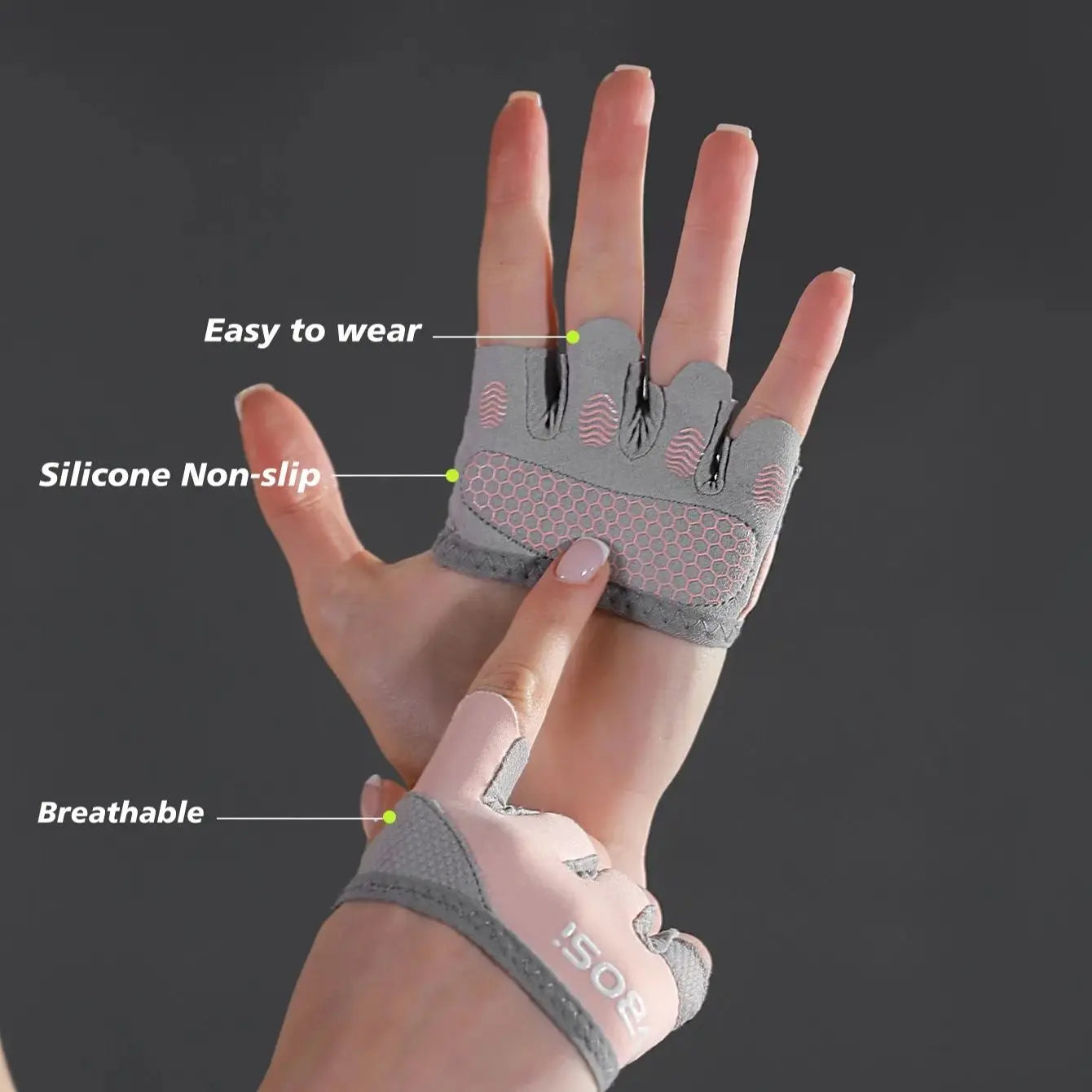VBOSi Breathable Anti-Slip Four-Finger Sports Gloves – Training Grip Gloves for Gym, Cycling & Daily Workouts