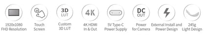 FEELWORLD F5 PRO V4 6" 3D LUT Touchscreen Monitor 4K HDMI I/O High-Res Rec.709 Aux Power Multiple Mounting Options