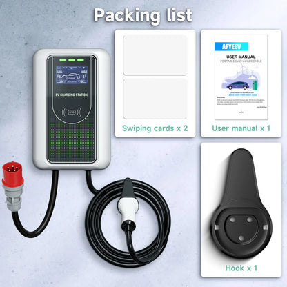 AFYEEV Type2 EV Charger 32A 7.6KW Charging Station Car Charger 11KW 22KW 3Phase EVSE Wallbox APP Bluetooth WiFi Remote Control