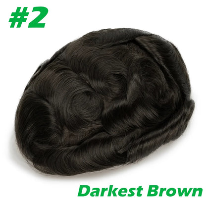 Men Toupee 0.06mm Thin Skin Natural Hairline Men's Capillary Prothesis Toupee Men Wigs Male Wig Hair System 100% Human Hair