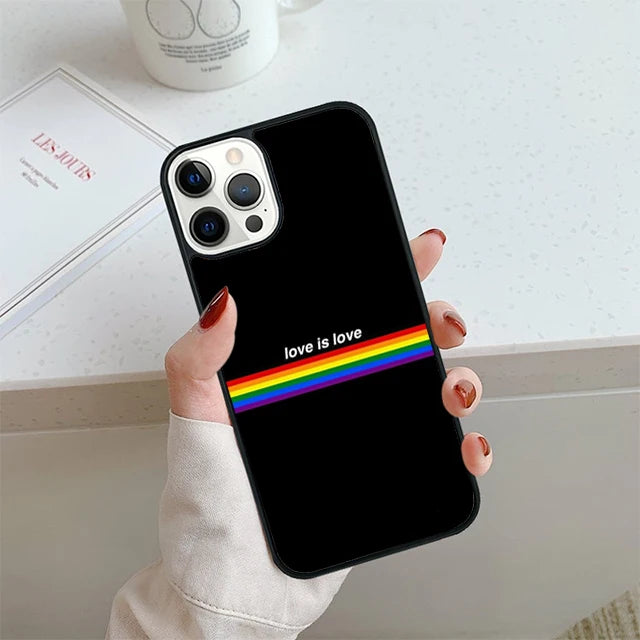 Rainbow Pride Phone Case For iPhone 17 Air 14 15 16 16e 13 12 Max Cover For Apple 14 15 16 16e 11 Pro Max Plus Coque