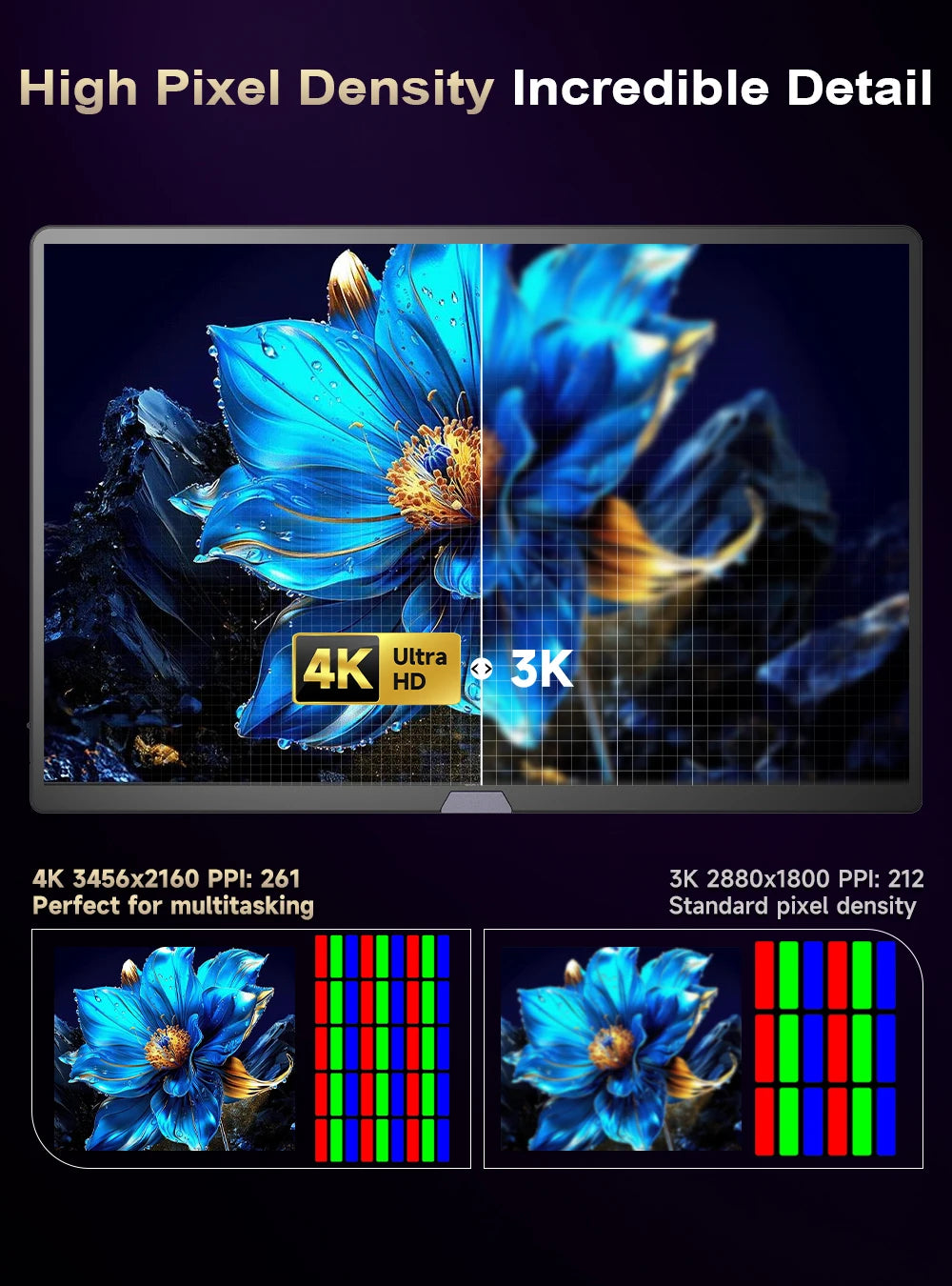 UPERFECT UColor O2 Pure 15.6 Inch 4K Portable Monitor 3456*2160P 100%DCI-P3 500Nits Office Display for PC Laptop Phone XBox PS5