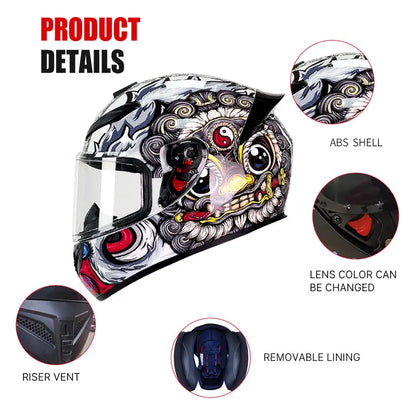 Adult Helmets For Motorcycle Full Face Helmet HD Visors Capacete De Moto Capacetes DOT Approved