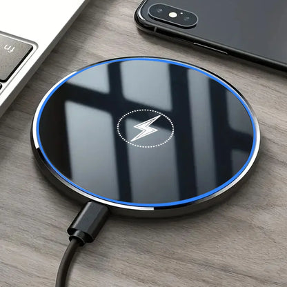 Wireless Charger LED Light Phone Pad Dock For iPhone 17/17 Pro Max 16 15 14 13 12 Pro Max Samsung Xiaomi Fast Charging Station
