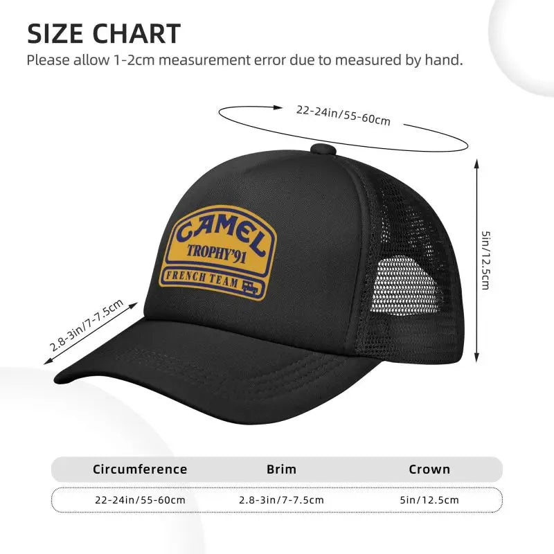 Camel Trophy 91 Print Mesh Baseball Cap Men Women Summer Sun Caps Street Hip Hop Hat Outdoor Sunshade Hat Daily