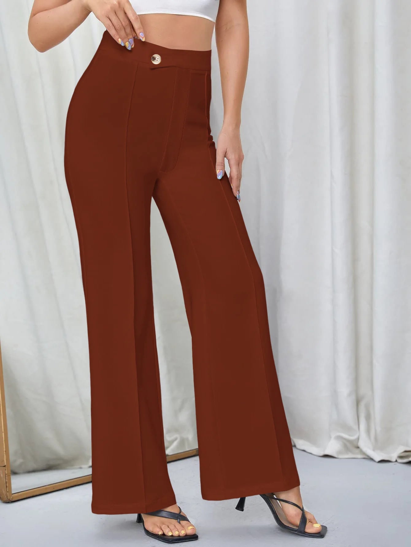 Women Flared Wide-leg Pants New 2026 Fashion Temperament Commuting Pants Versatile Fashionable Casual Wide Leg Pants Trousers