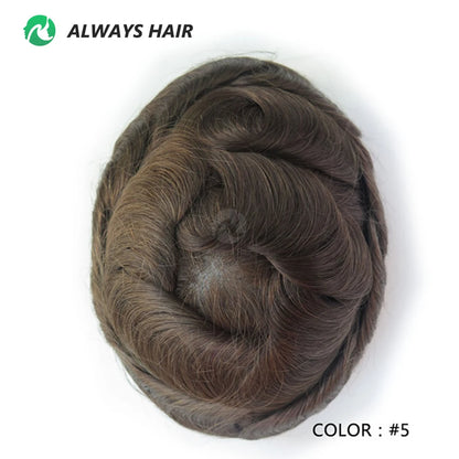I SKIN Men's Capillary Prothesis 0.12-0.14mm Indian Human Hair 130% Hair Density Men Toupee 6x8 6x9 7x9 7x10 8x10 Size Wig Man