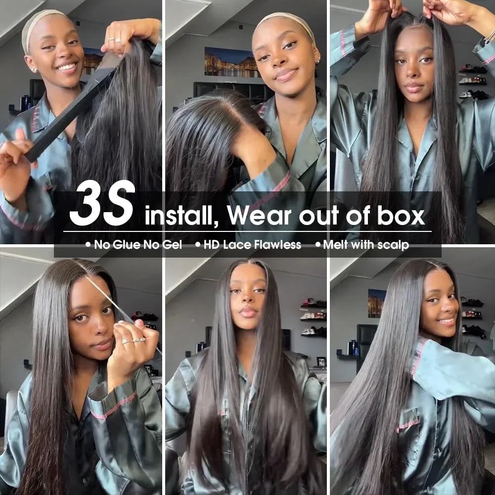 360 Hd Lace Frontal Wigs 13x6 13x4 Lace Wig Straight Human Hair Wigs 5x5 4X4 Glueless Straight Human Hair Wigs For Women 200%