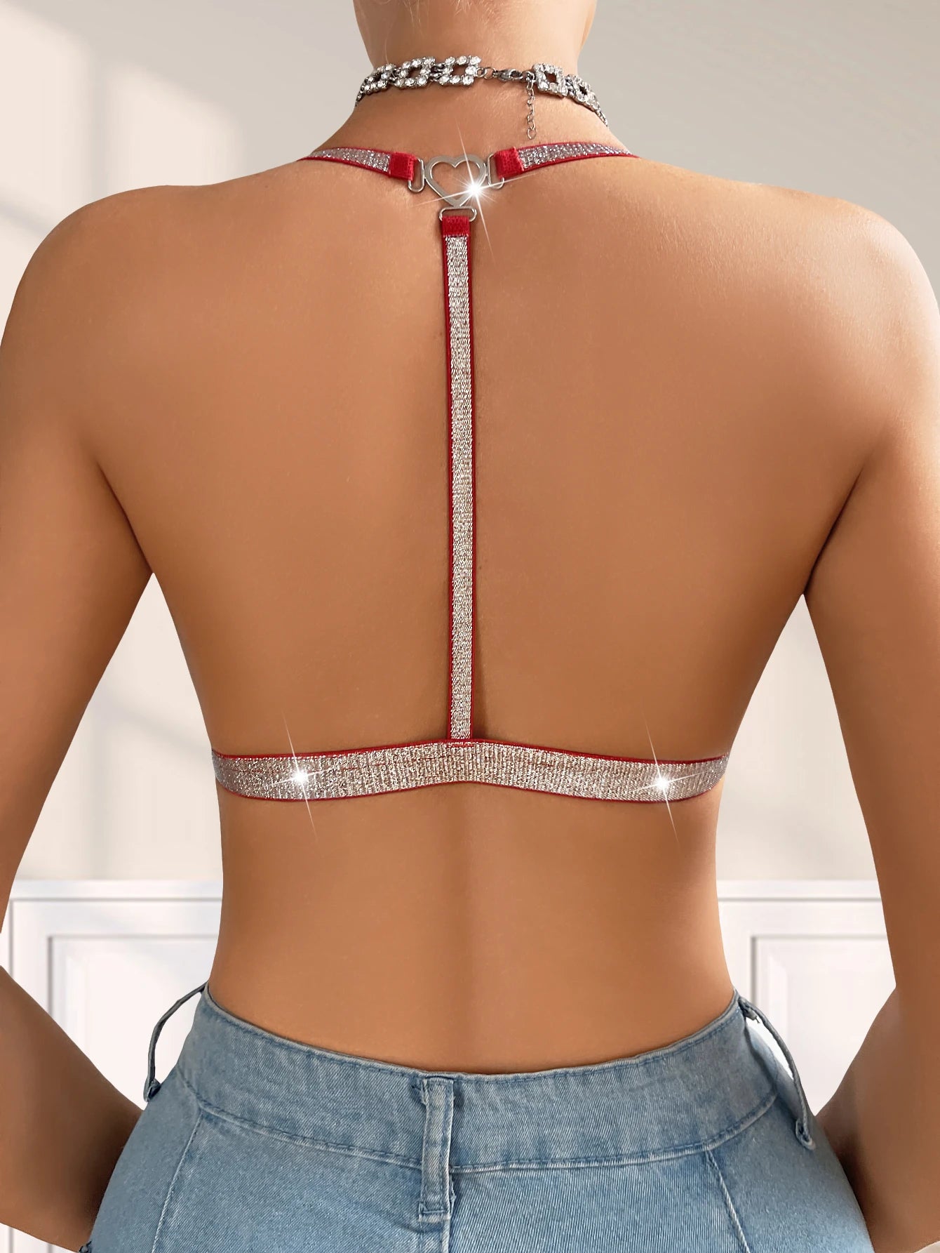 Sexy Backless Women Bras Party Underwear Fashion Female Lingerie Breathable Camisole Removable Bra Front Button Women's Lingerie