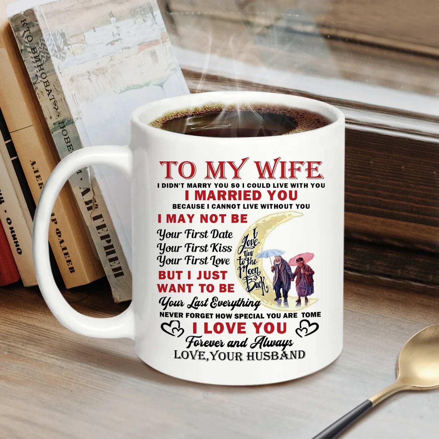 1pc,To My Wife Coffee Mug,Ceramic Cup, Romantic Anniversary & Birthday Gifts for Wife From Husband, 320ML