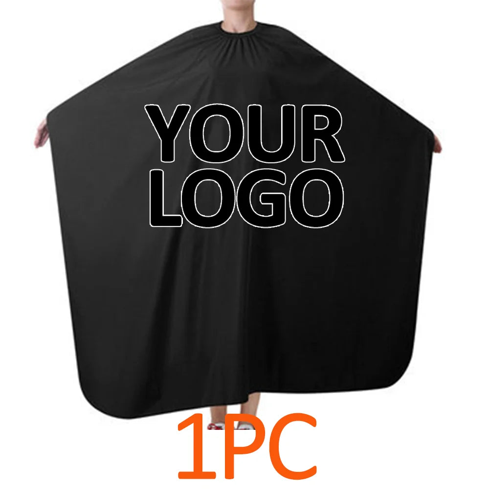 Professional Hairdressing Salon Nylon Cape with Closure Snap Barber Styling Cape Black Hair Cutting Accessories Customed Label