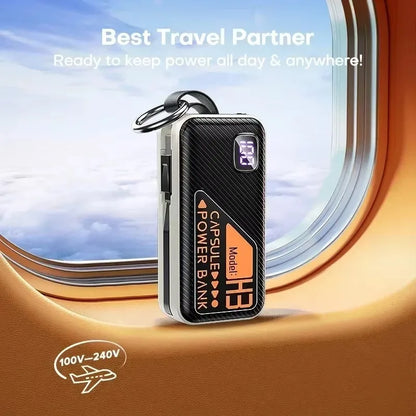 20000mAh Mini Power Bank PD20W Fast Charging Comes with Cable Digital Display PowerBank for IPhone13 14 15 16 Samsung and Xiaomi
