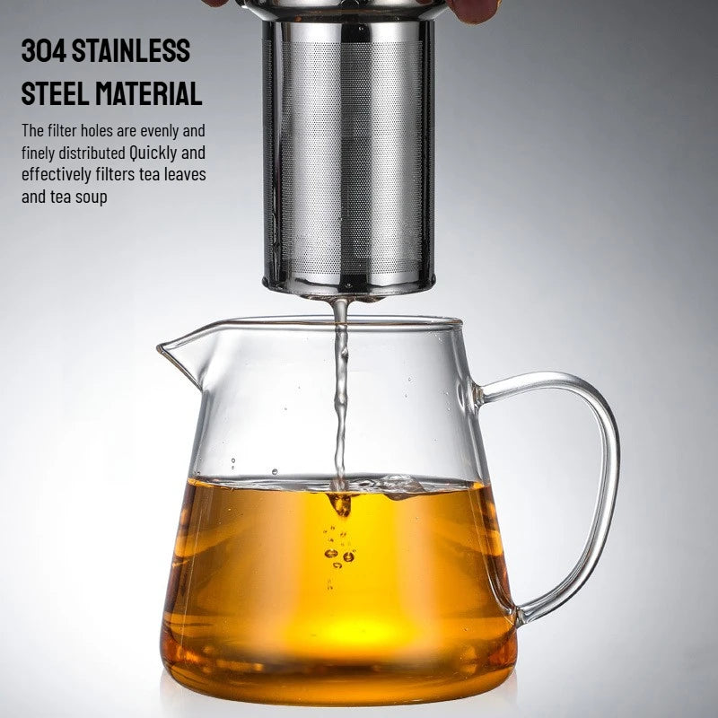 450/1300ML Arshen Filterable Heat-resistant Glass Teapot With 304 Stainless Steel filter Can Heated on Fire Clear Glass Teapot