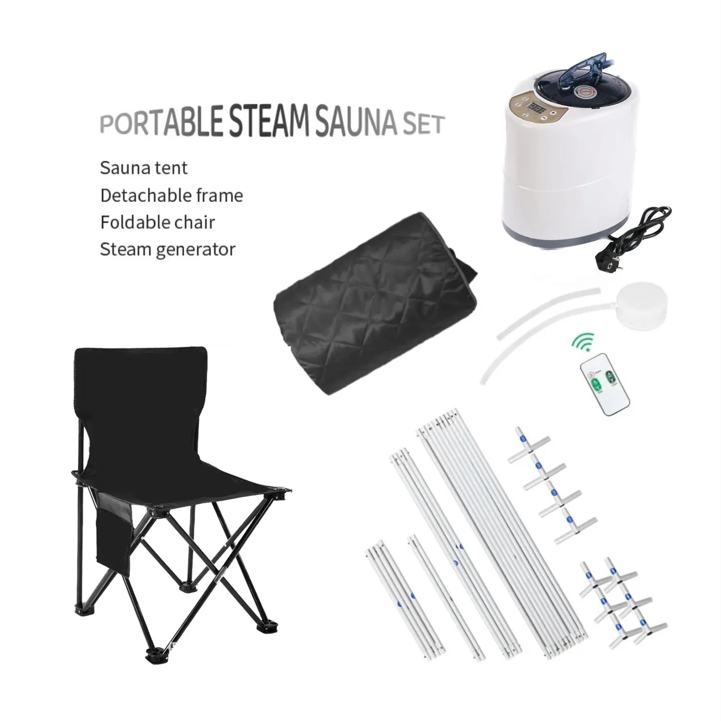 Full Size New Steam Sauna Heating 2000W 4.2L Portable Box Ease Insomnia Stainless Steel Pipe Support AU UK US EU Plug