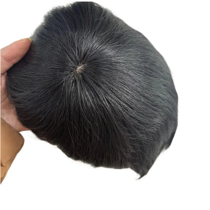 100% Human Hair Toupee Wigs for Men Hair Male Wig Capillary Prothesis Replacement System Men's Wig Real Hair for Cover Grey Hair