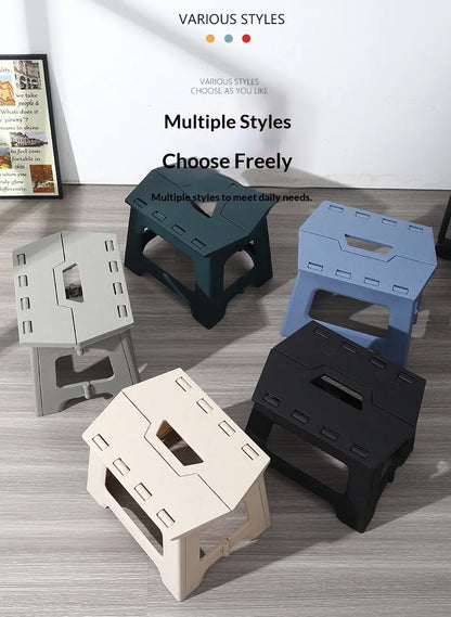 Folding stool, portable outdoor bench, low plastic, easy to carry, suitable for street vending, thickened stool, small household