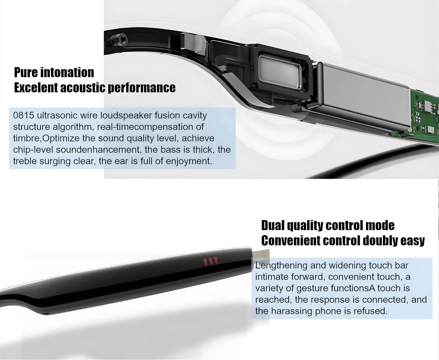 AI smart translation glasses, supporting real-time app translation in 164 languages, photochromic lenses, and flat gray lenses.