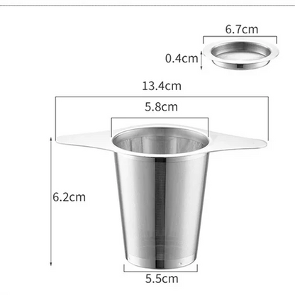 Loose Leaf Tea Infuser Stainless Steel Double Handle With Lid Fine Mesh Coffee Filter Hanging Cup Leak Proof Strainer‌