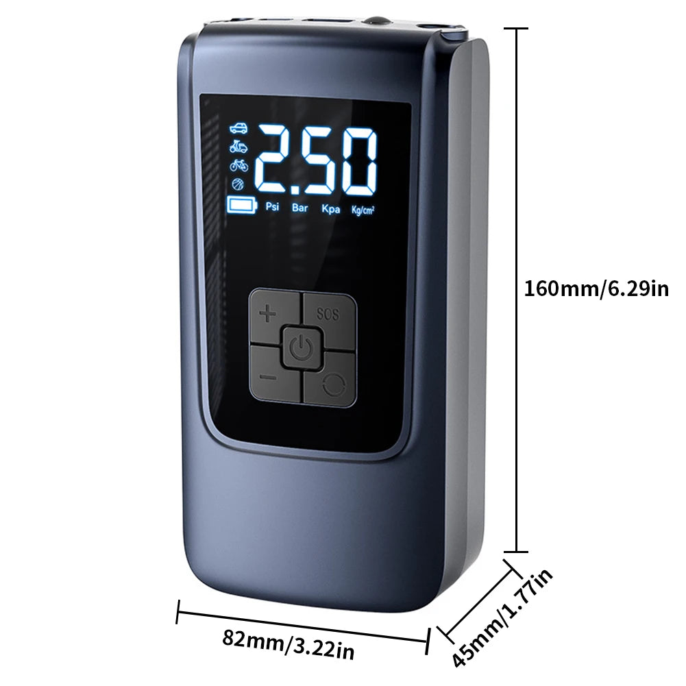 7.4/12V Digital Air Pump 150PSI Smart Air Compressor Portable Tyre Electric Inflator Tire Pump for Vehicle Truck Motorbike Balls