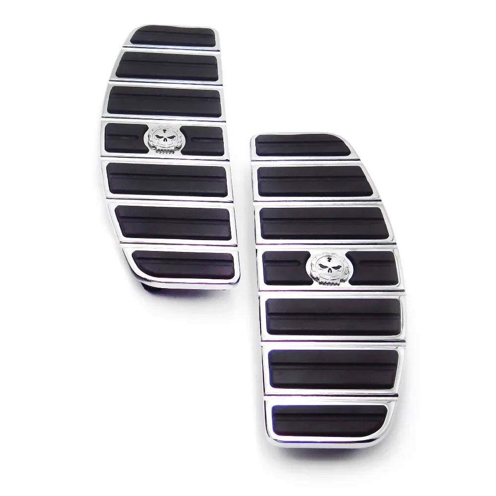 Motorcycle Chrome Skull Zombie Rider Footboard Insert Kit For 1980-Up Harley Davidson TOURING FLHT FLT FLTR FLHR FLHS SOFTAIL