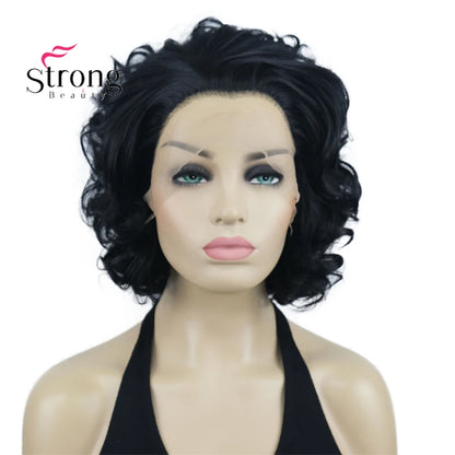 Short Curly Bob Wig Lace Front Wig Pink Synthetic Lace Front Wig For Women Natural Hairline Heat Resistant Synthetic Fiber