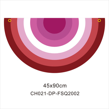 45*90cm Rainbow Flag Fan Shaped Gay  Semicircle LGBT Pride Lesbian Bisexual Transgender Pansexual Asexual Banner
