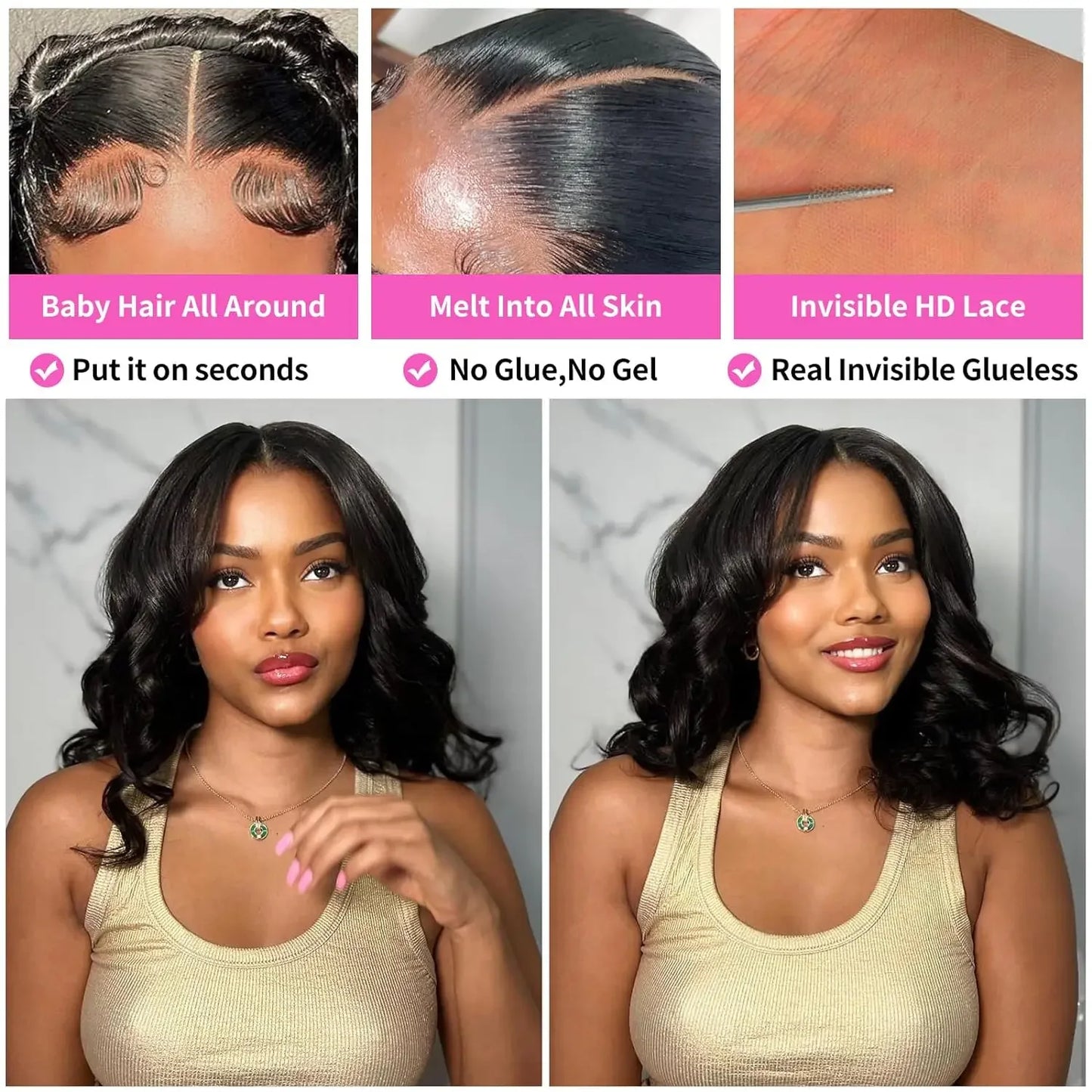 Chinese Hair Bob Wig Virgin Hair 5x1 Hd Lace Frontal Wig 100% Human Hair Pre Plucked Natural Color Body Wave 13x4 Lace Front Wig