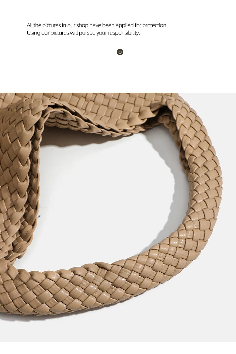 Women's Fashionable Woven PU Leather Tote Bag Shoulder Handbag Top-Handle Bag with Purse - Stylish Woven Bag Purses