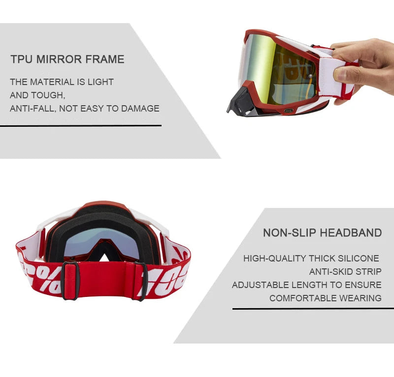 Motorcycle glasses MTB off-road goggles replacement lens single layer glasses bag