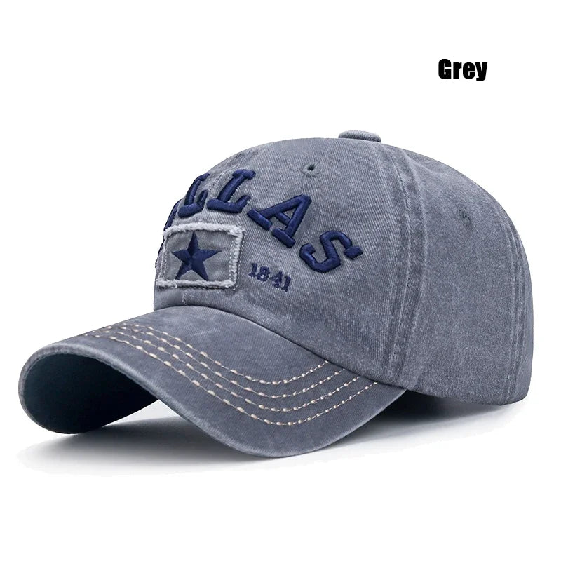 4 Colors Unisex DALLAS 3D Embroidered Baseball Cap Snapback caps Sun hats Dad hats