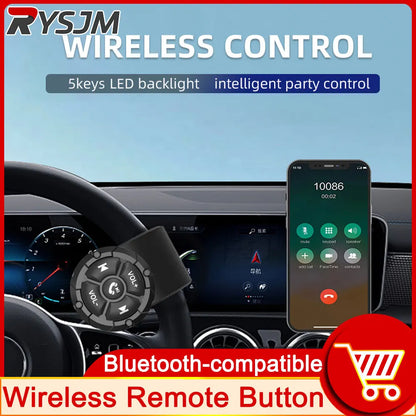 AD 5 Key Wireless Remote Controller Button Helmet Earphone Motorcycle Bike Handlebar Car Steering Wheel Control Media