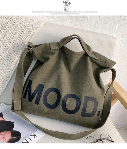 Top Canvas Bag Youth Men Shoulder Bags Large Capacity Hand Bags Letter Printed Crossbody Bag for Women Students School Bags