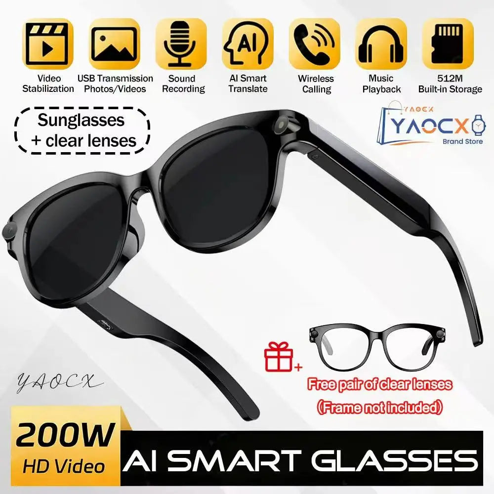 2026 New Smart Glasses Listening To Music Open Listening AI Translation AI Voice Assistant AI Image Recognition Smart Glasses