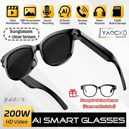 2026 New Smart Glasses Listening To Music Open Listening AI Translation AI Voice Assistant AI Image Recognition Smart Glasses
