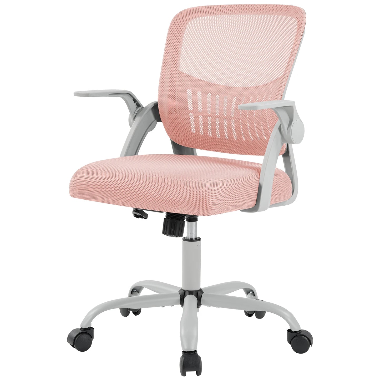 MCQ Ergonomic Mid Back Flip-up Armrest Office Desk Chair with Lumbar Support Height Adjustable 360° Swivel Computer Gaming Chair