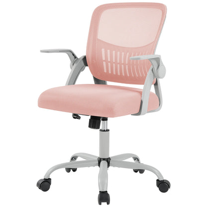 MCQ Ergonomic Mid Back Flip-up Armrest Office Desk Chair with Lumbar Support Height Adjustable 360° Swivel Computer Gaming Chair